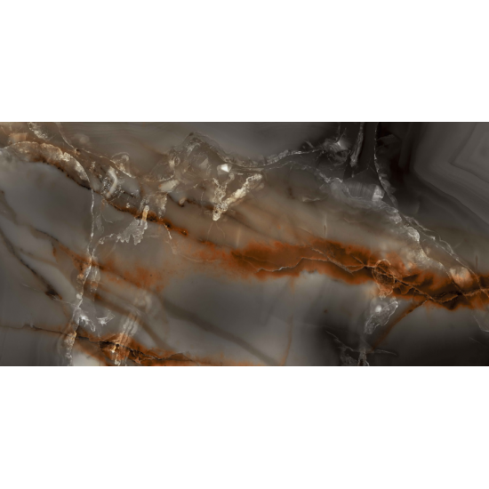 Πλακάκι Black Onyx Full Lappato 60Χ120 Μαύρο Γυαλιστερό